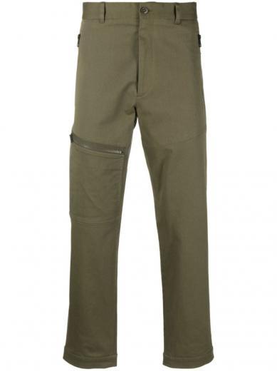 olive logo patch trousers