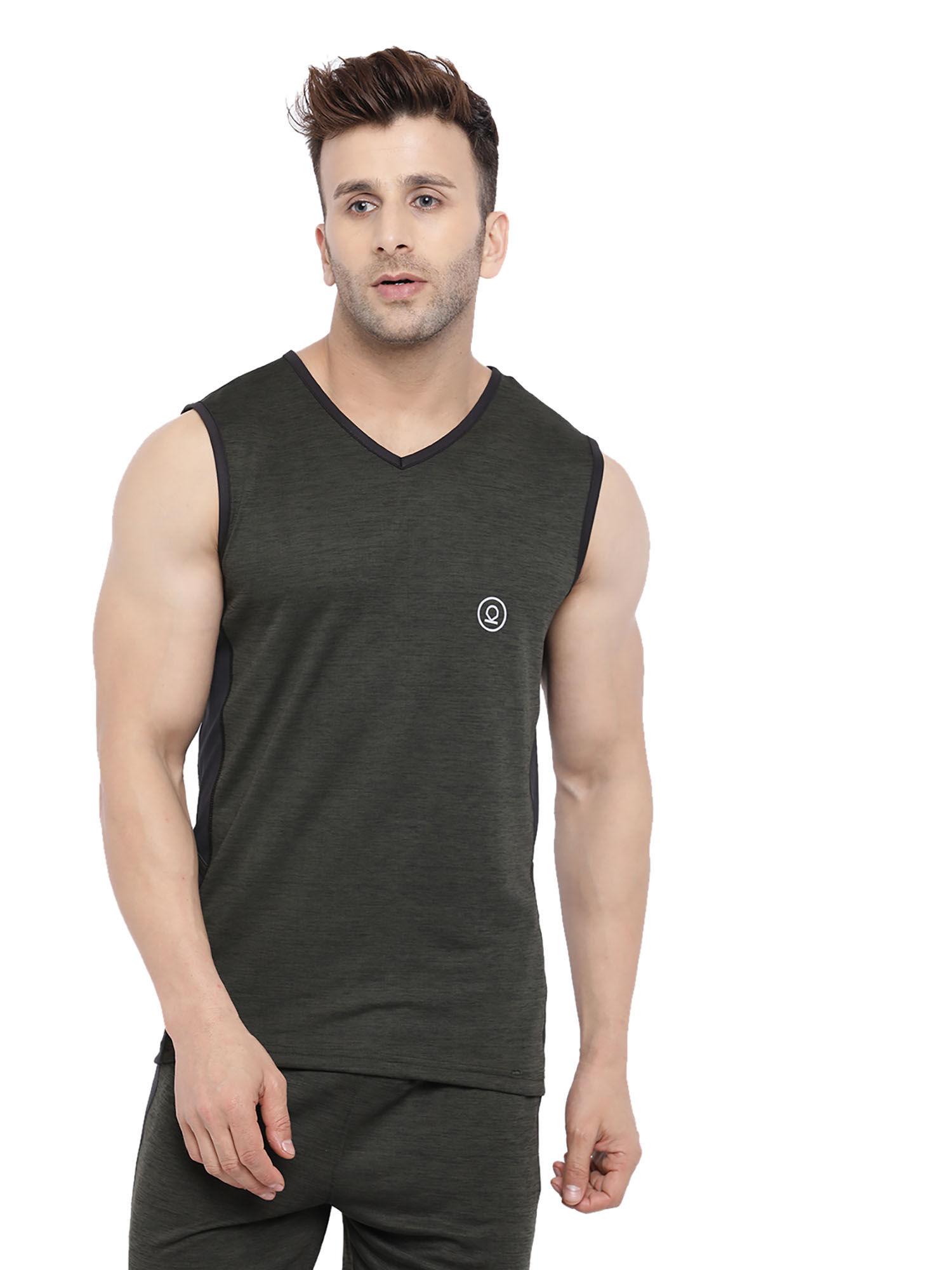 olive men gym tank tops olive