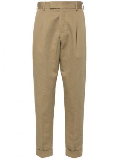 olive mid-rise trousers