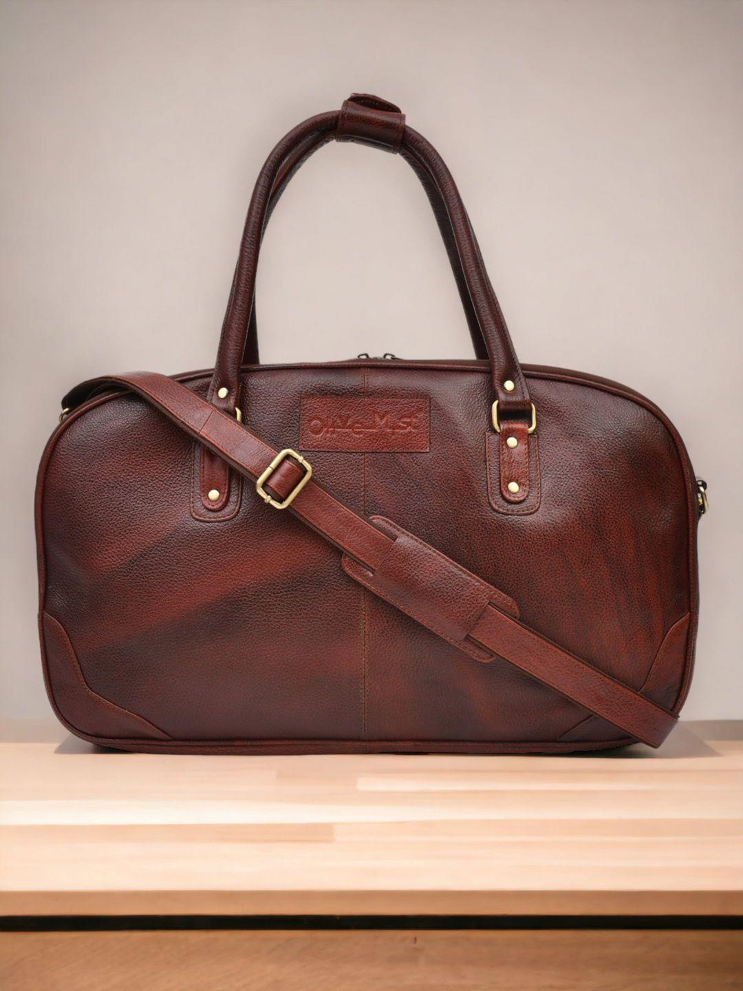 olive mist textured genuine leather duffel bag