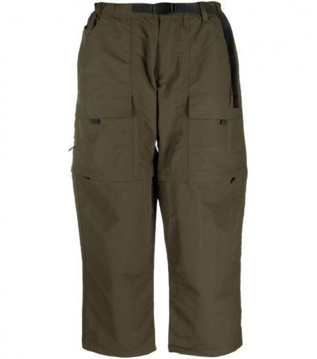 olive nylon convertible trousers