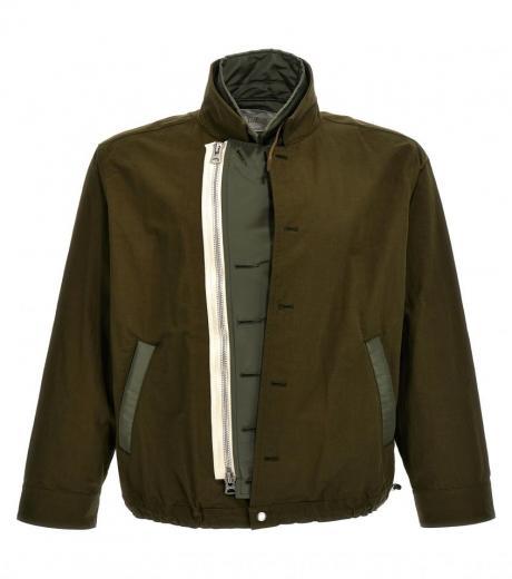 olive nylon insert jacket