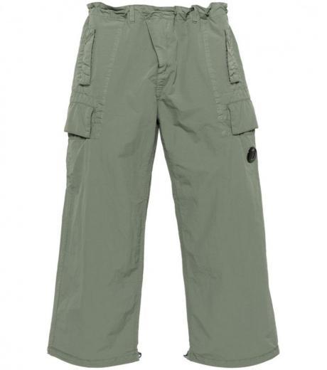 olive nylon oversized cargo trousers