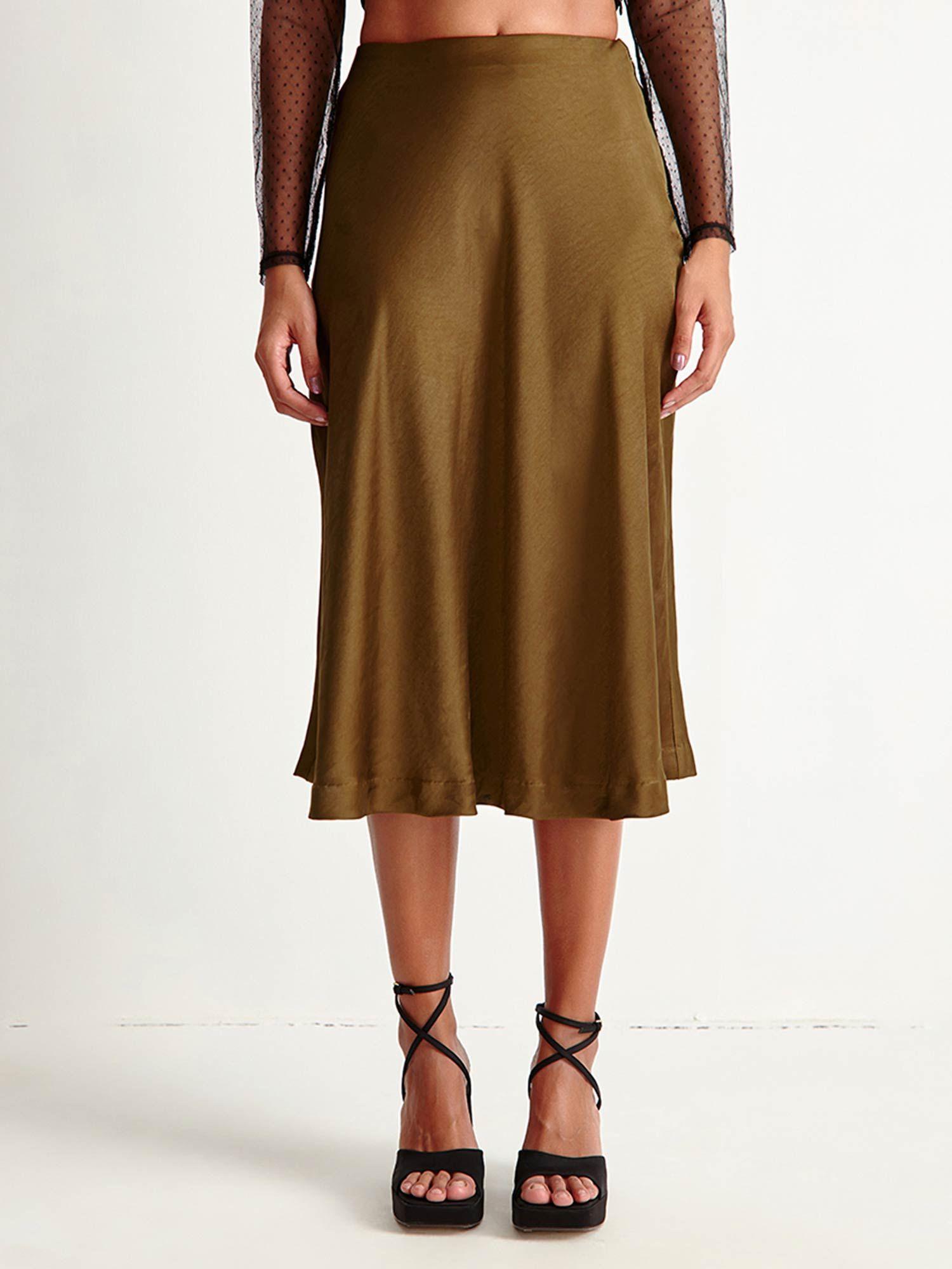 olive onn satin skirt