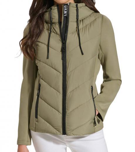 olive packable puffer jacket