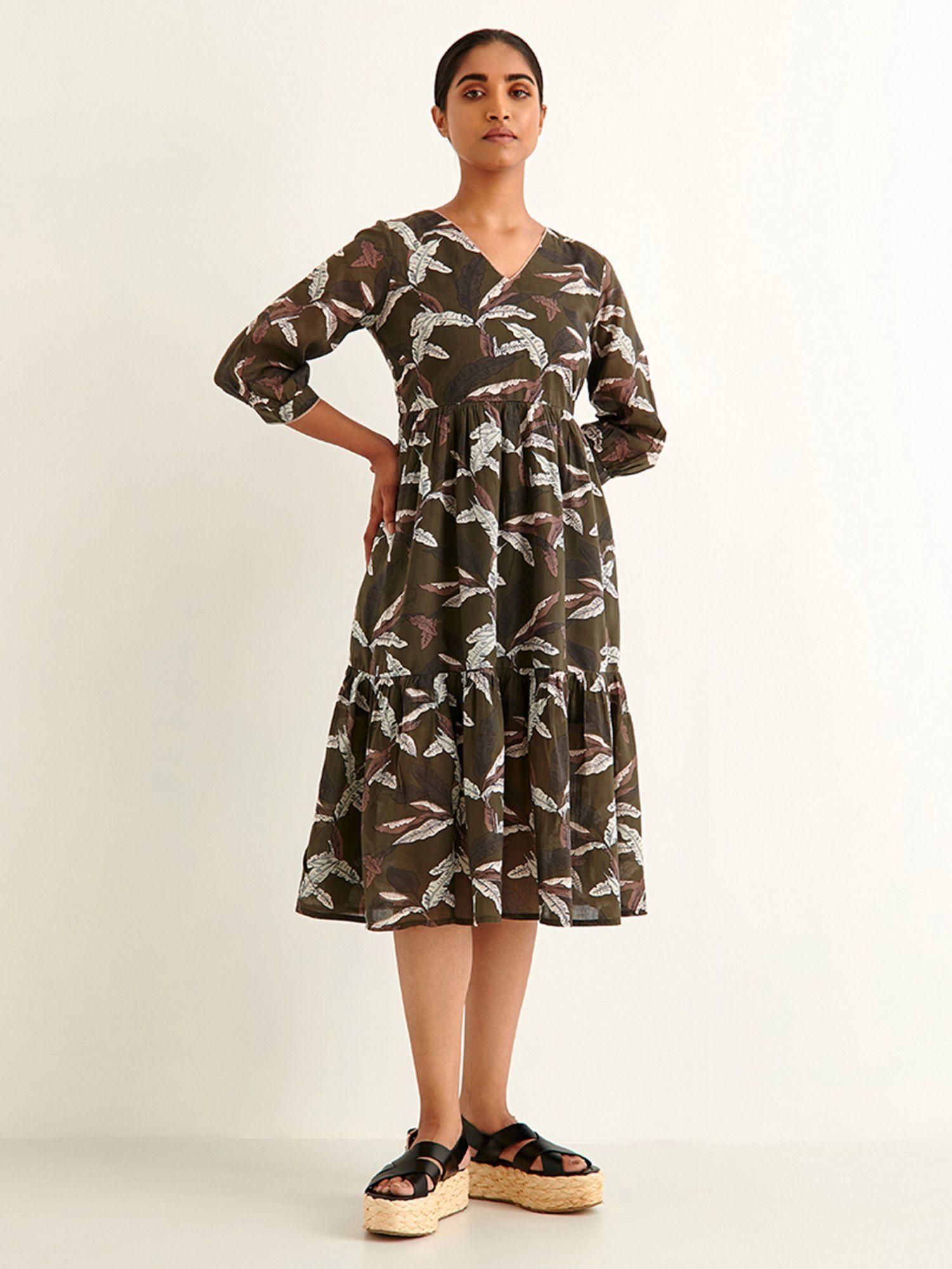 olive palm dress