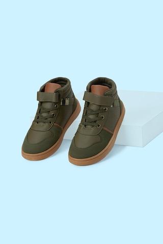 olive panelled casual boys casual shoes