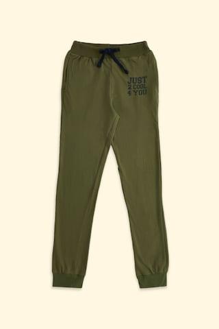olive printed full length casual boys regular fit track pants