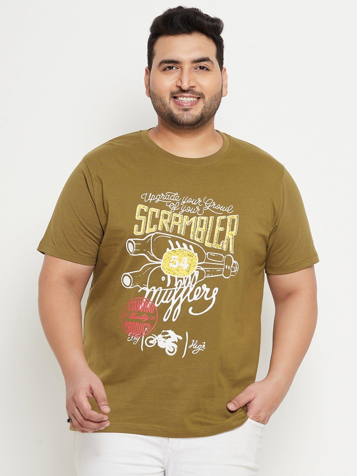 olive printed plus size t-shirt
