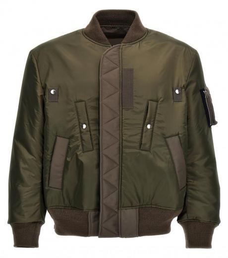 olive reversible bomber jacket