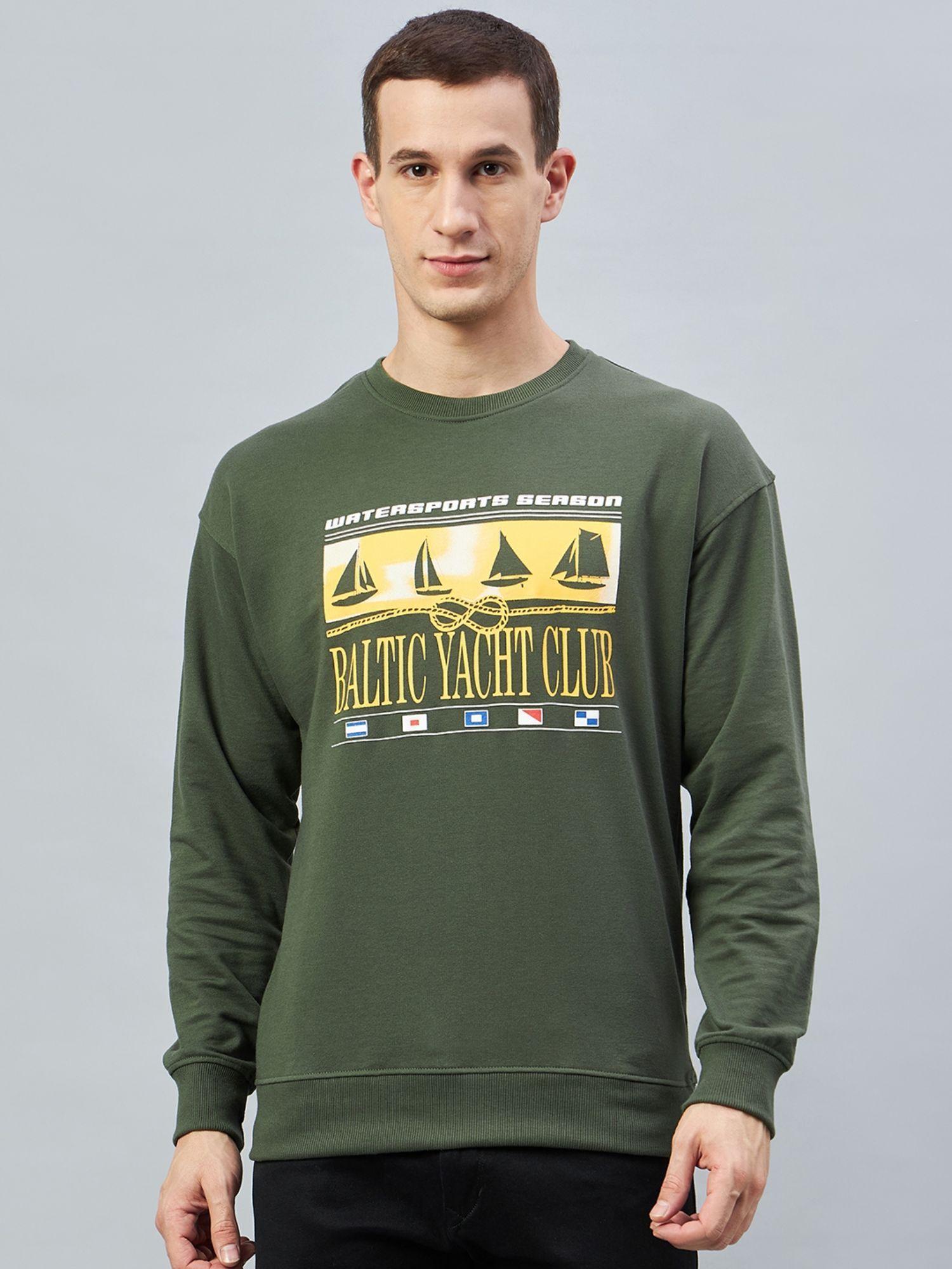 olive round neck sweatshirt