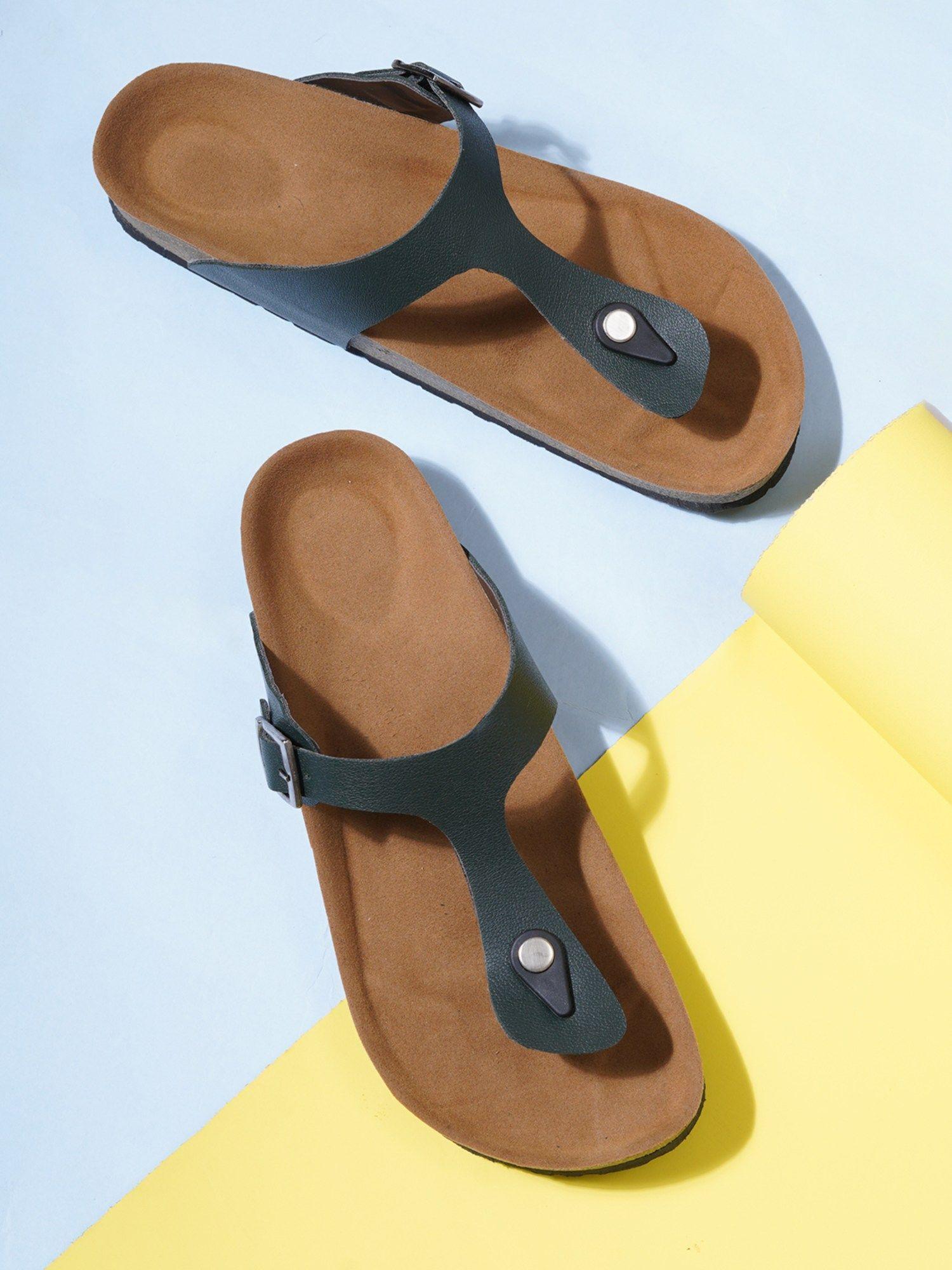 olive slip on sandals for men