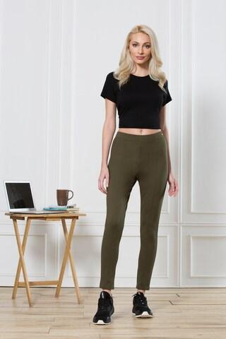 olive solid ankle-length casual women comfort fit treggings