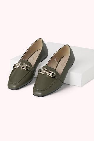 olive solid casual women loafers