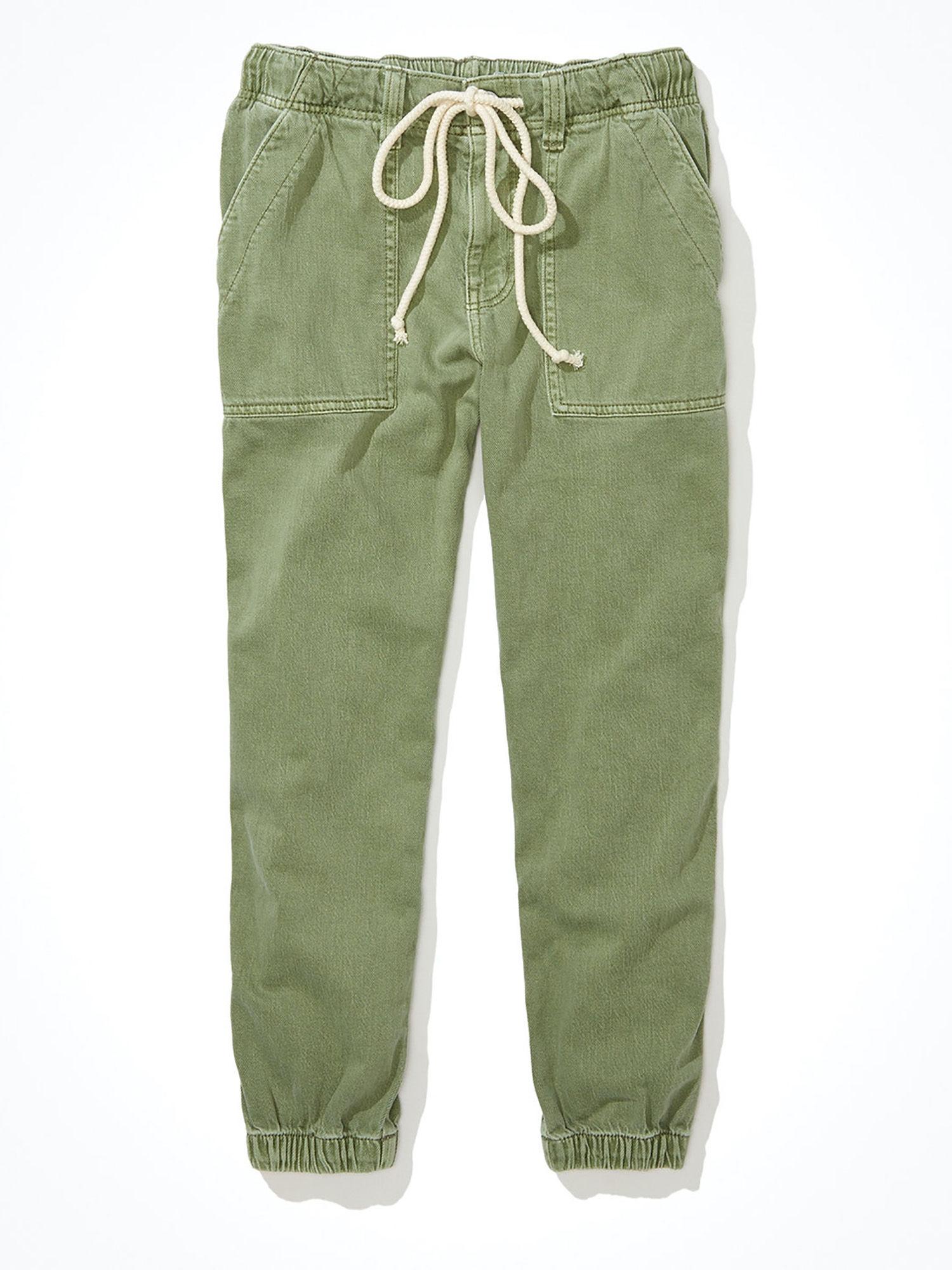 olive solid joggers