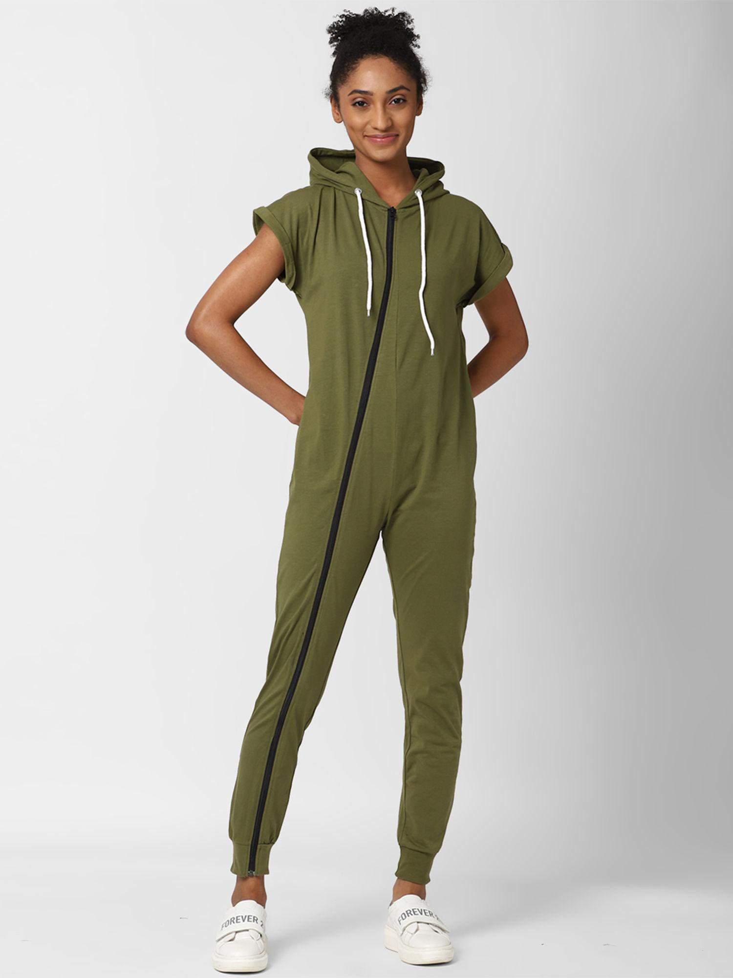 olive solid jumpsuit