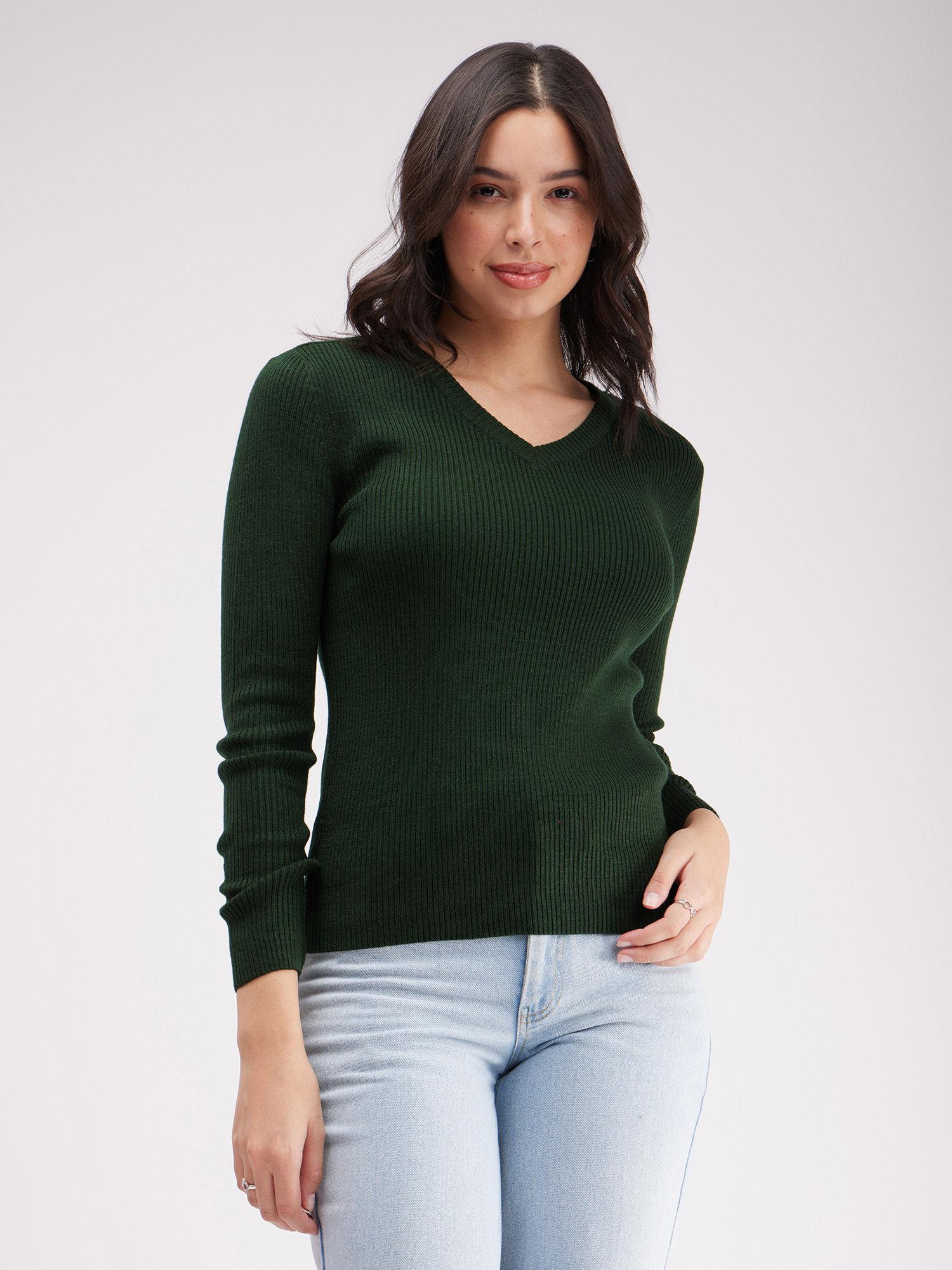 olive solid sweater