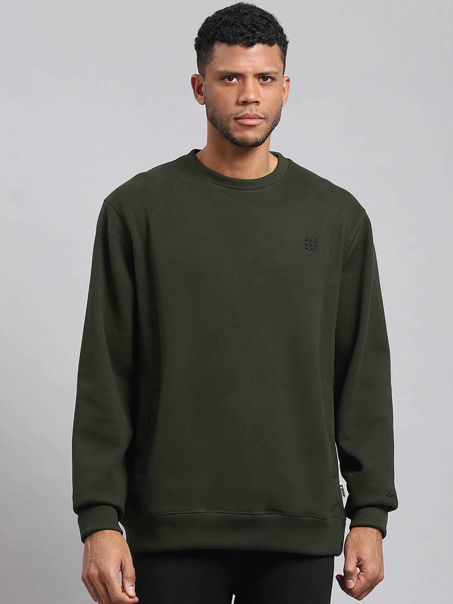 olive solid sweatshirt