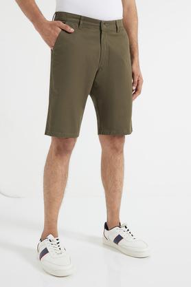 olive summer comfort fit cotton stretch shorts - olive