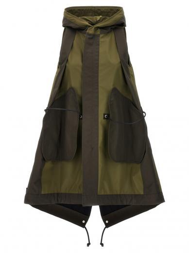 olive two-material vest