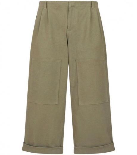 olive wide-leg trouser