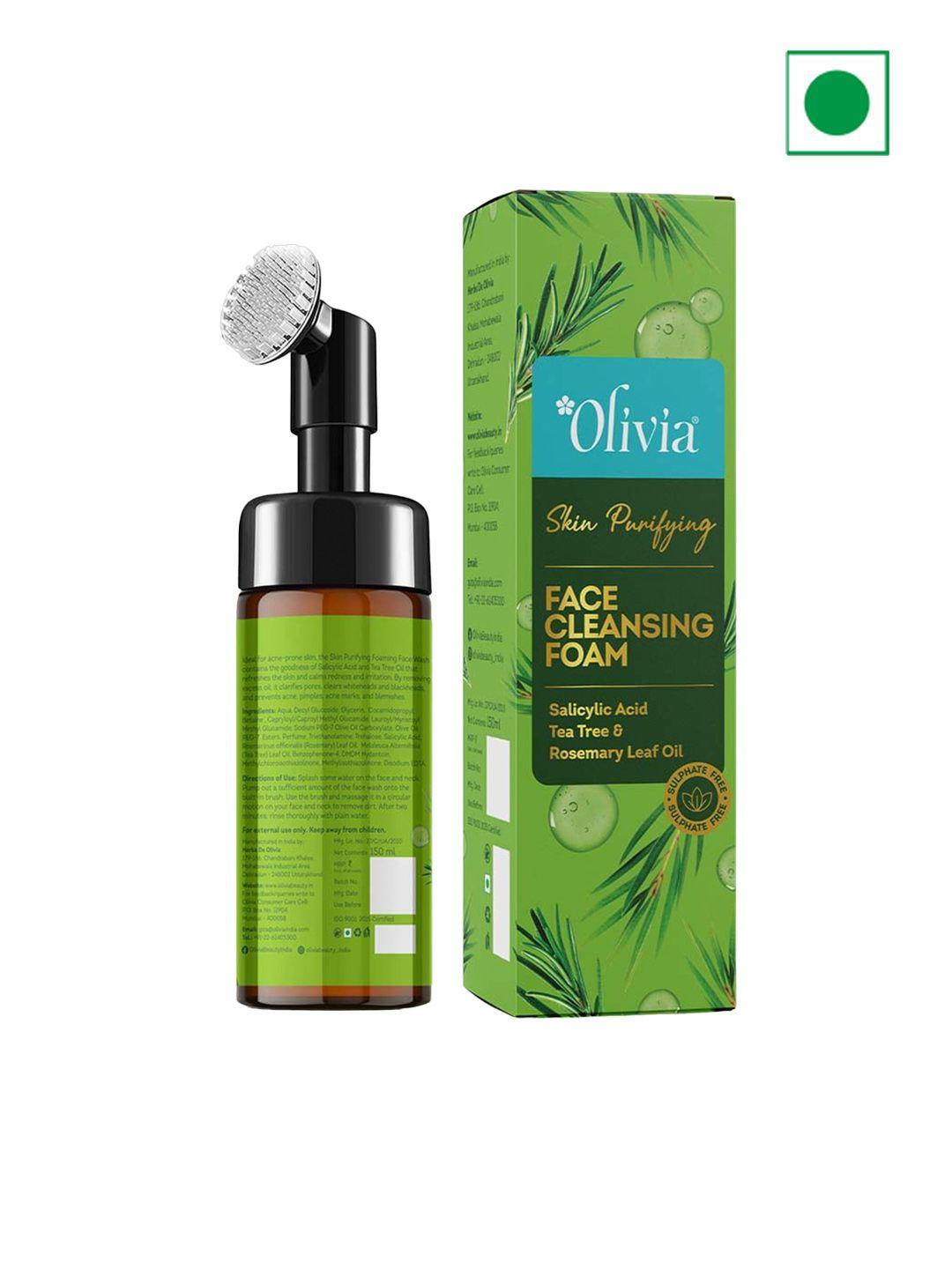 olivia skin purifying face cleansing foam with salicylic acid & tea tree - 100ml