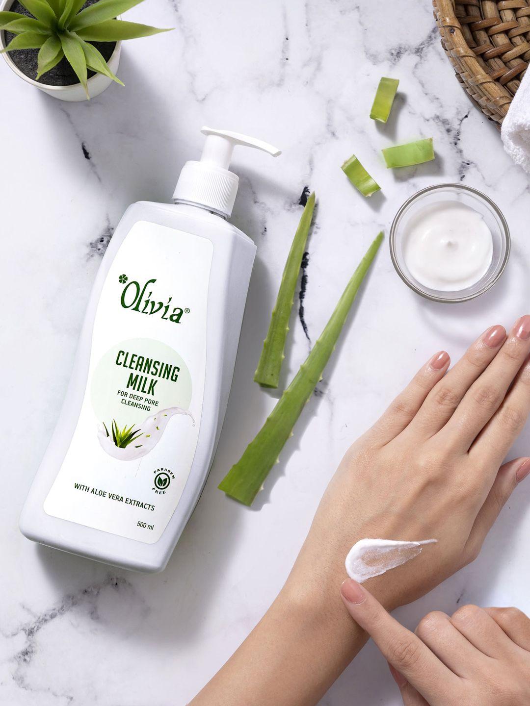 olivia cleansing milk for deep pore with aloe vera extracts - 500ml