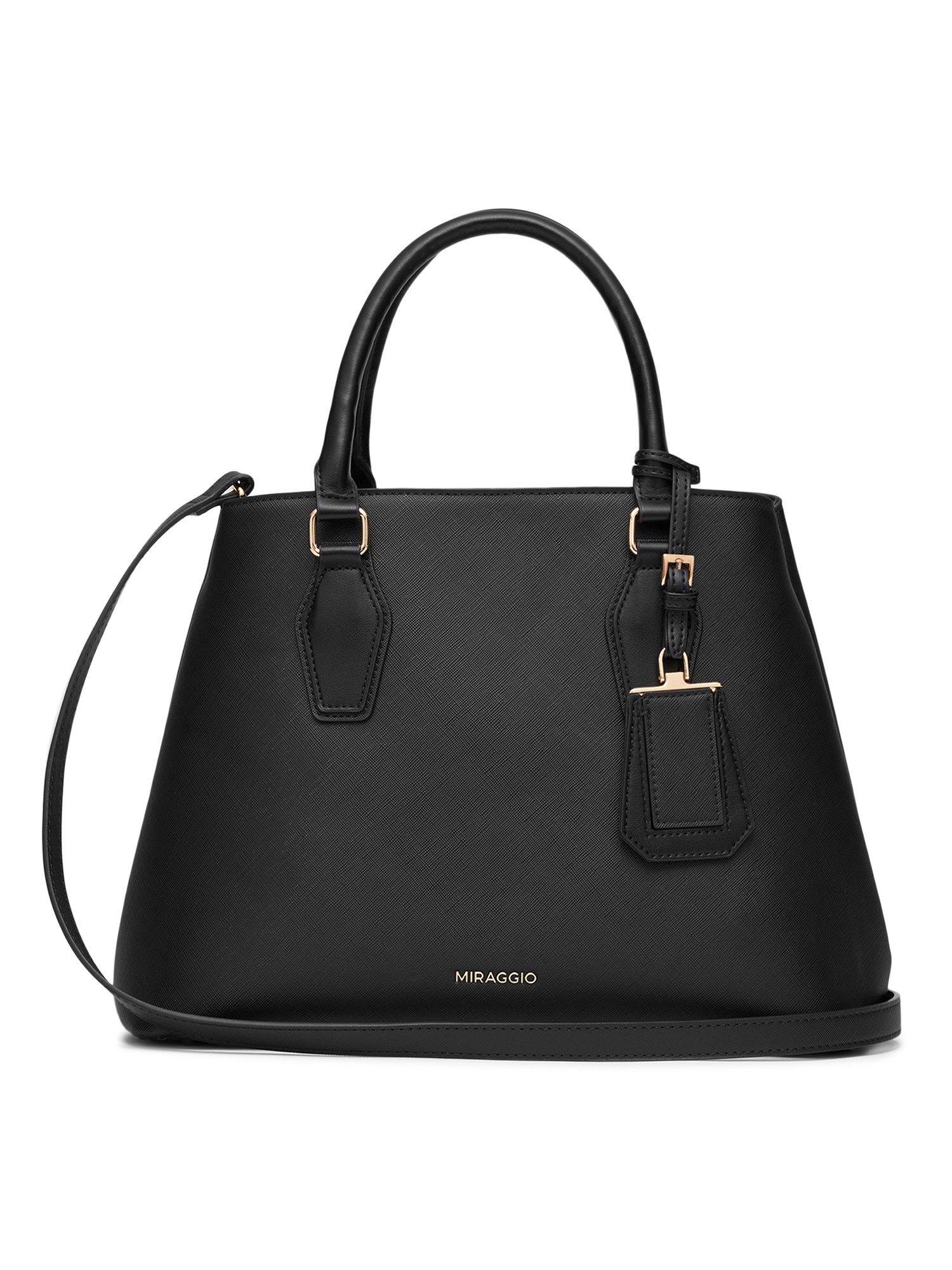olivia handbag with adjustable and detachable crossbody strap - black (m)