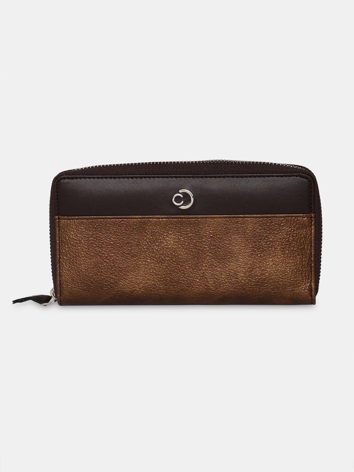 olivia large wallet zip around brown
