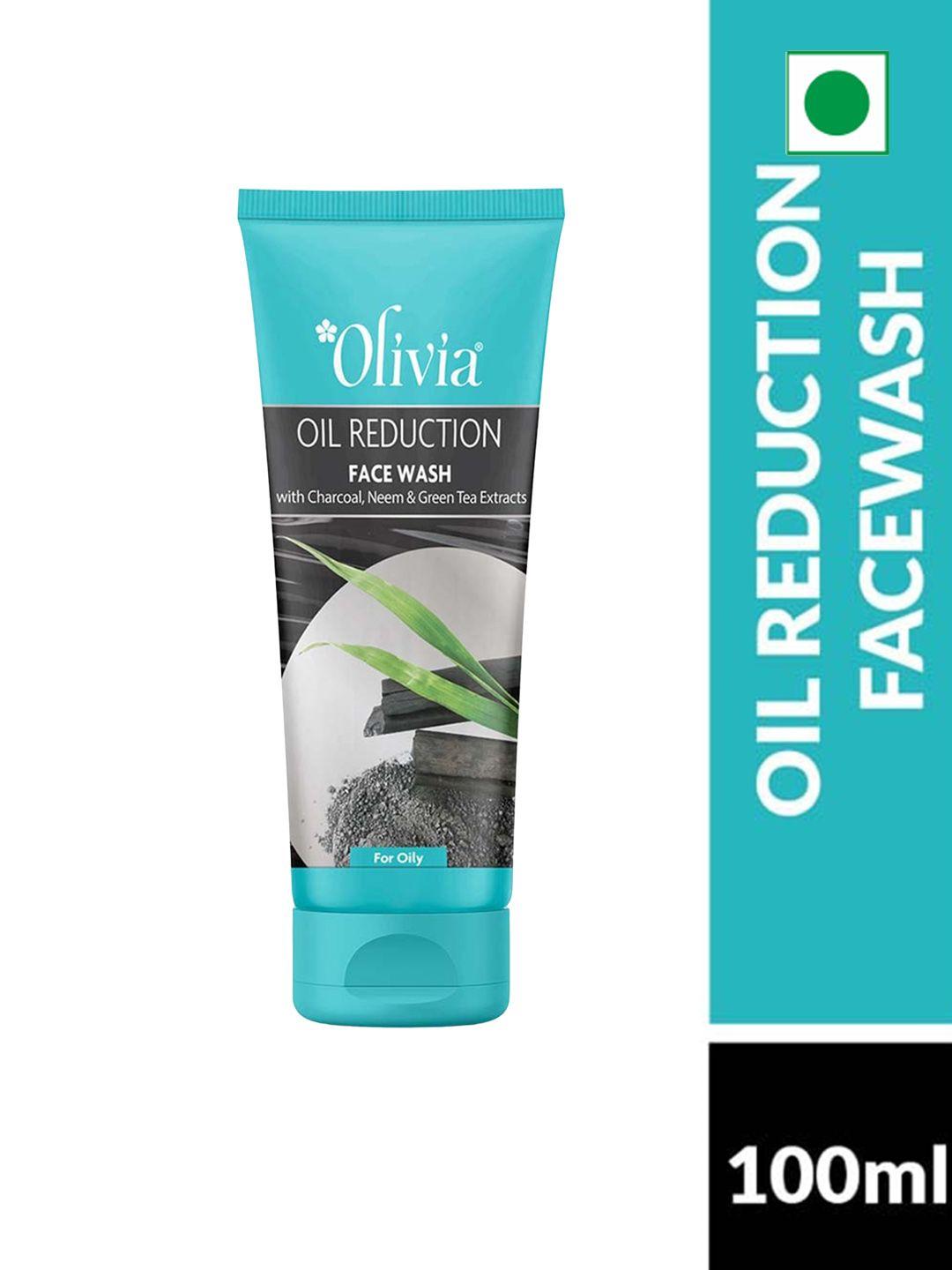 olivia oil reduction face wash with charcoal neem & green tea extracts - 100ml