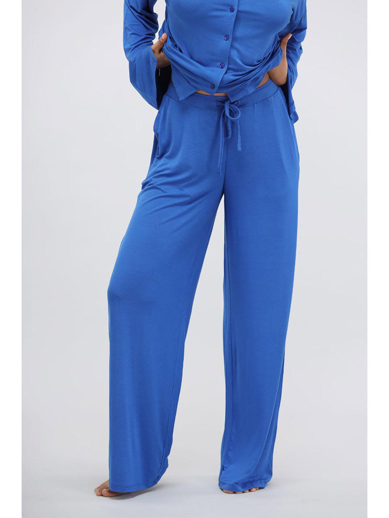 olympian blue modal flared lounge pant