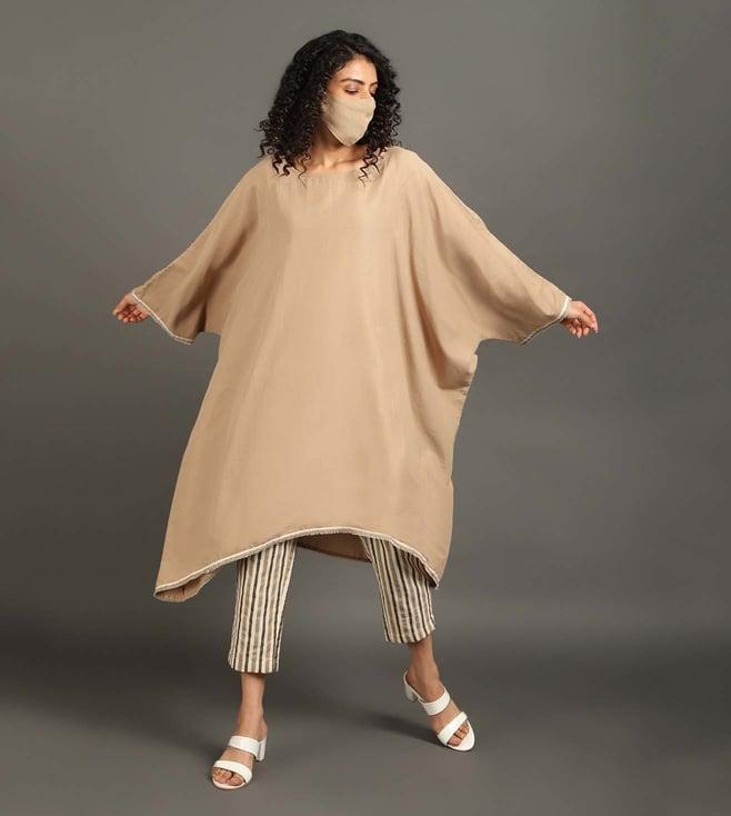 omaana jaipure coffee bite kaftan dress with pants