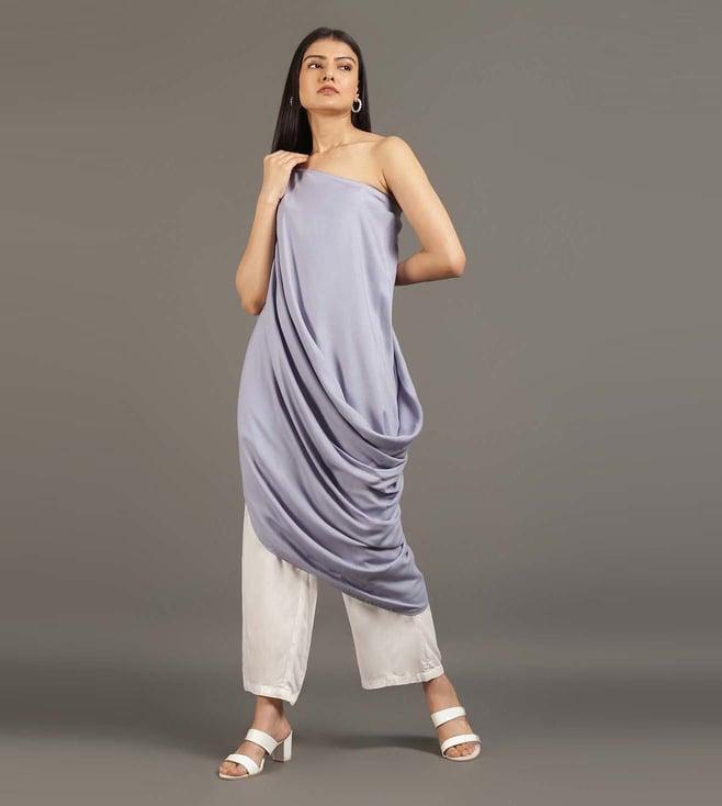 omaana jaipure sky blue party on dress with pants