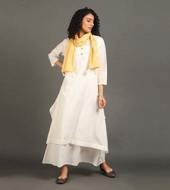 omaana jaipure white handkerchief tunic with maxi inner