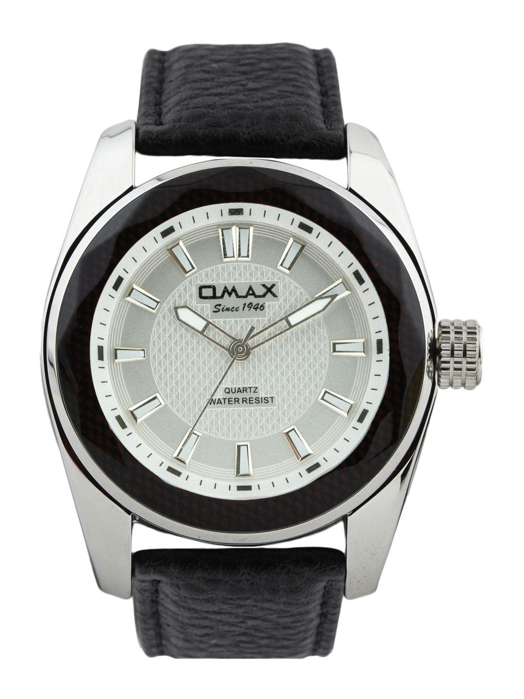 omax unisex silver toned dial watch