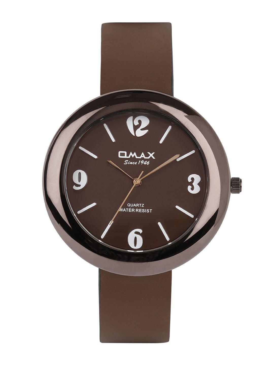 omax unisex brown dial watch