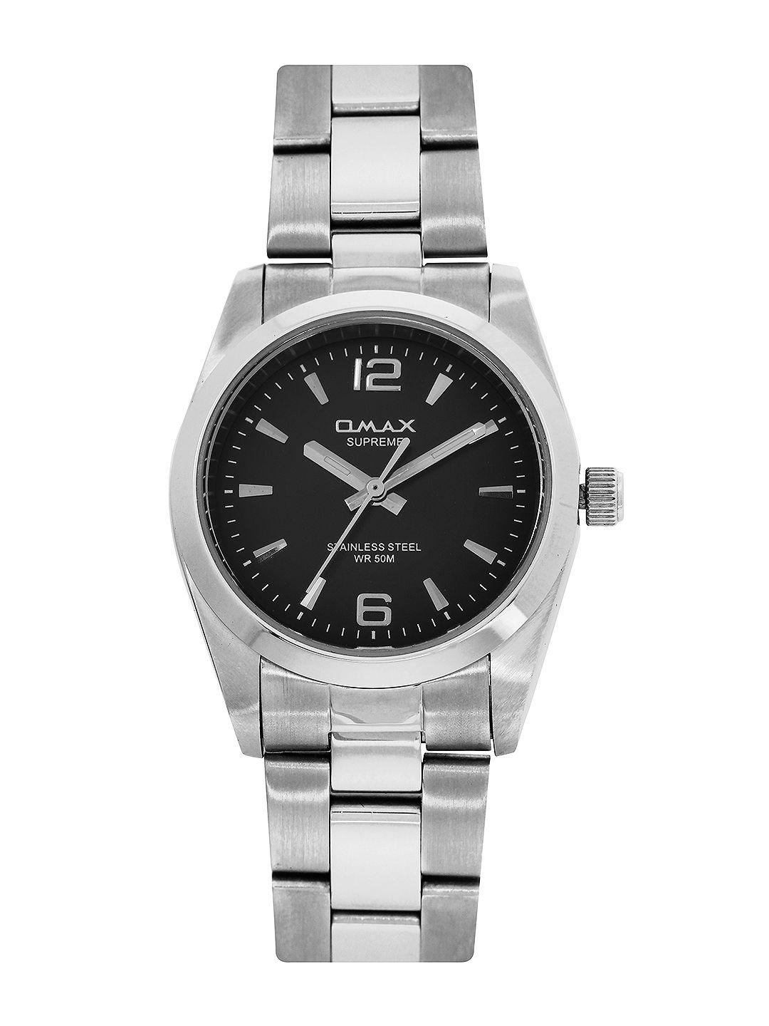 omax women black dial watch ls139