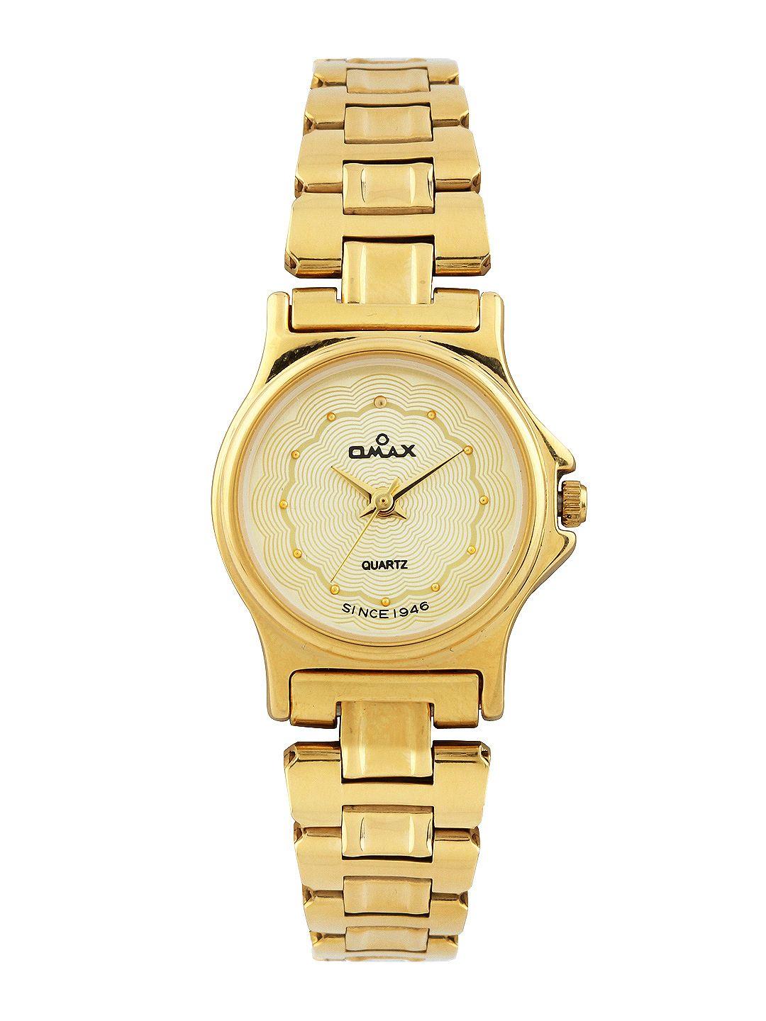 omax women gold toned dial watch