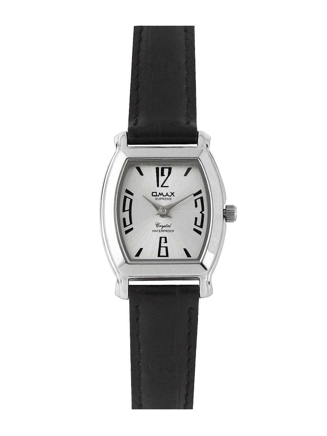 omax women silver toned dial watch ls148