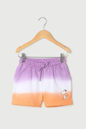 ombre cotton regular fit girls shorts - multi
