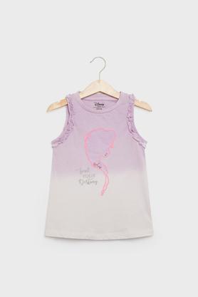 ombre cotton round neck girls t-shirt - lilac