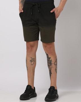 ombre-dye shorts with drawstring waist