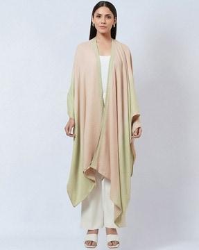 ombre-dyed cashmere cape