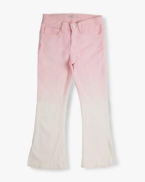 ombre-dyed high-rise flared jeans