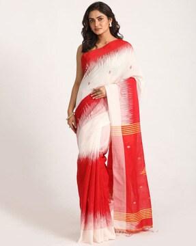 ombre-dyed saree with tassels