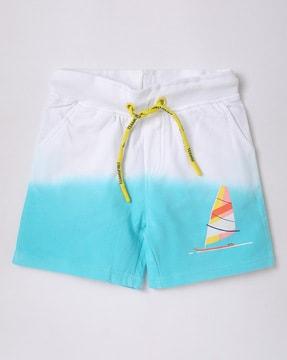 ombre-dyed shorts with elasticated waist
