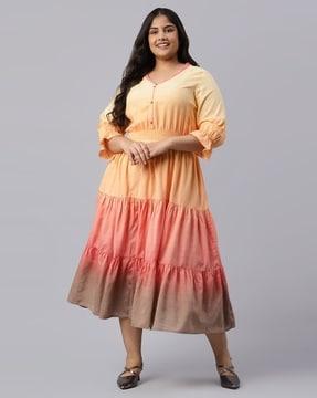 ombre-dyed tiered dress