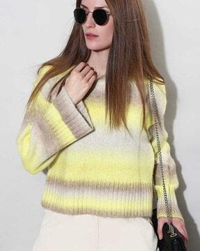 ombre-dyed crew-neck pullover