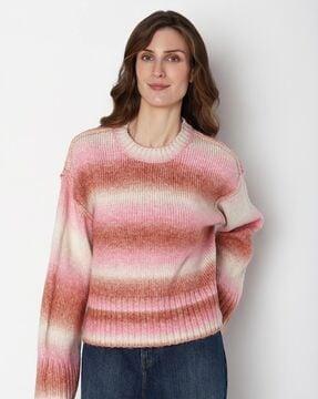 ombre-dyed crew-neck pullover