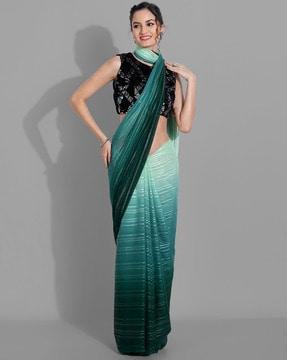 ombre-dyed georgette saree